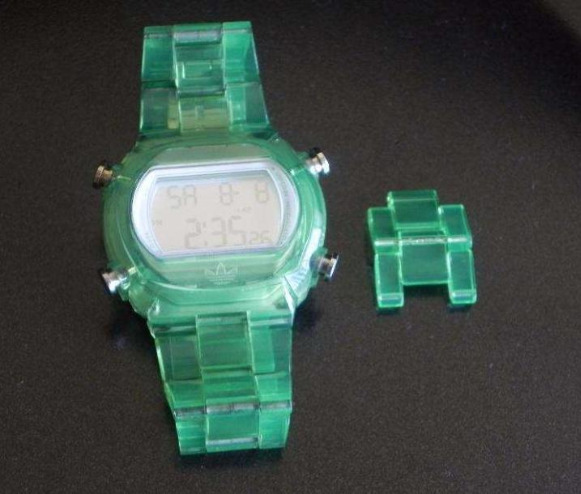 ADIDAS Candy Digital Chrono Green Clear Acrylic Watch photo